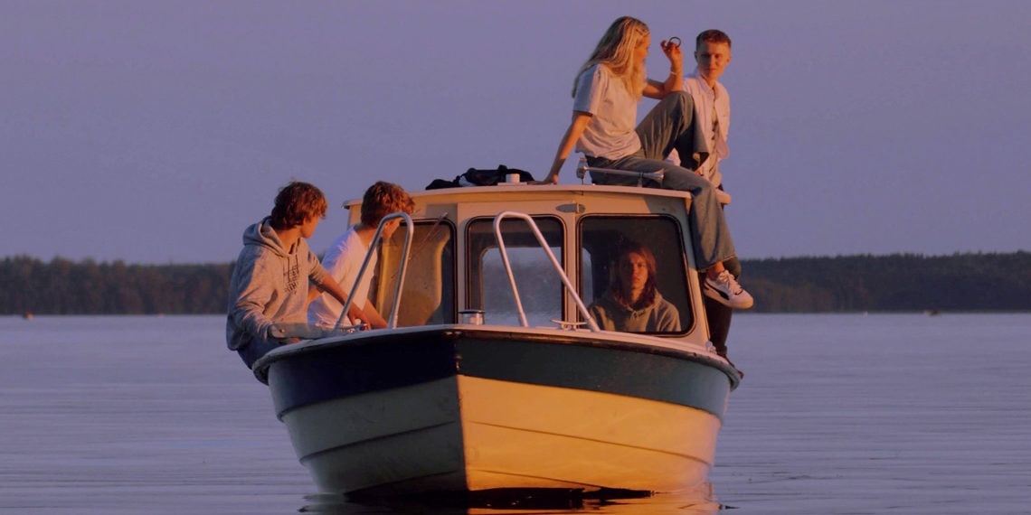 Young people on a boat